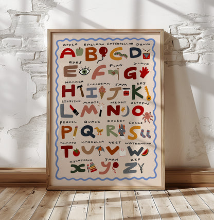 First Alphabet | Kid's Print | UNFRAMED