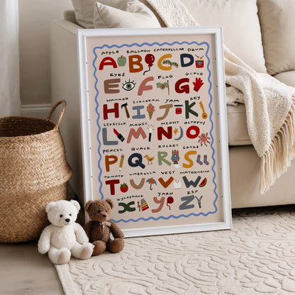 First Alphabet | Kid's Print | UNFRAMED