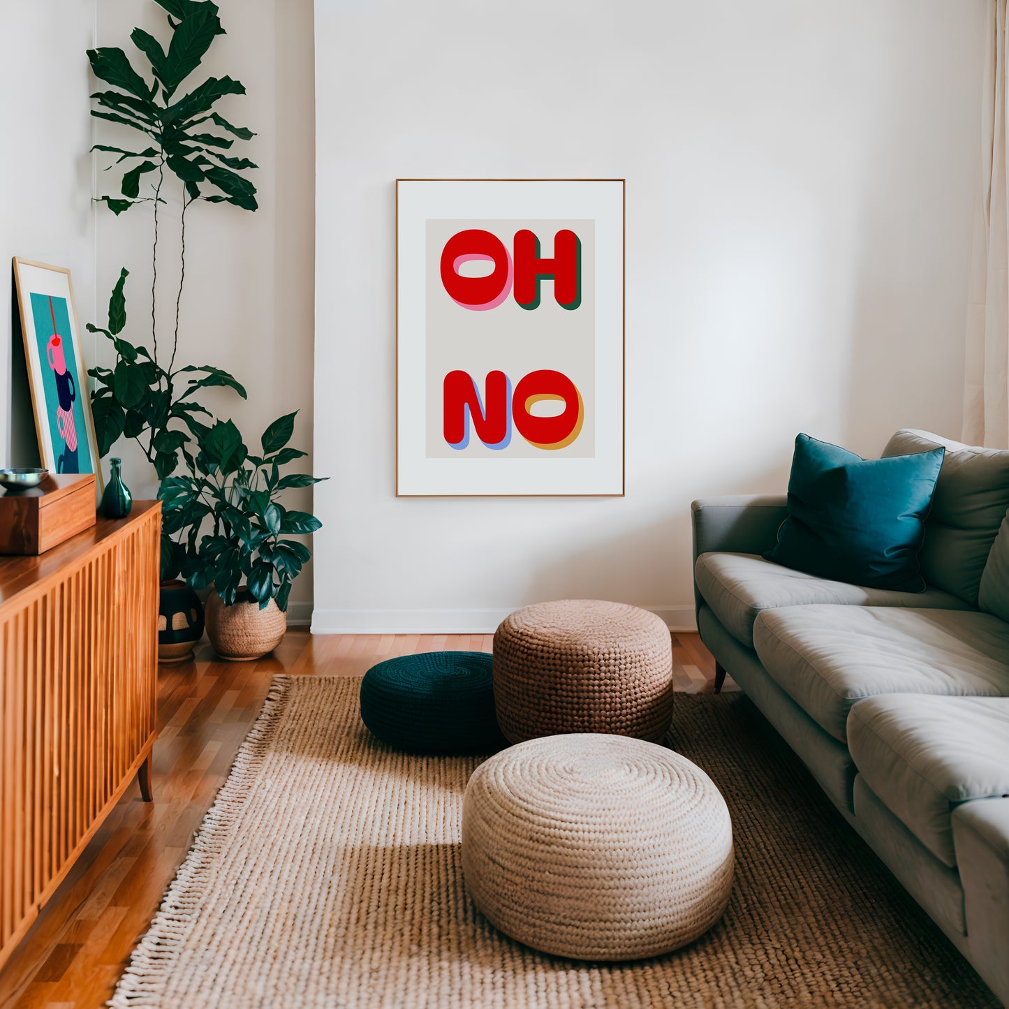 Oh No | Typography Poster | UNFRAMED