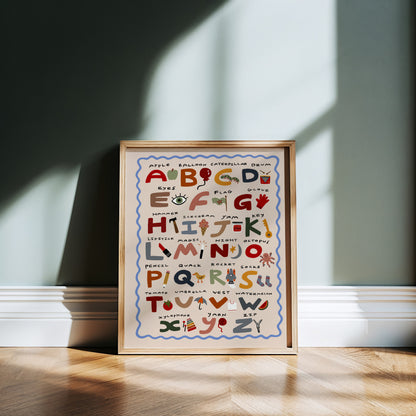 First Alphabet | Kid's Print | UNFRAMED
