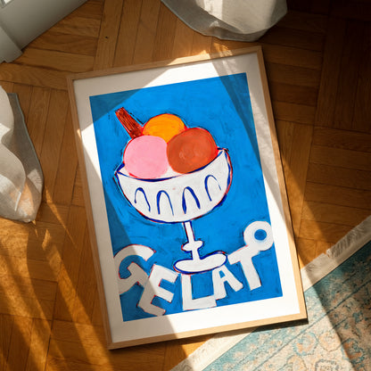 Gelato Bowl | Hand Painted Print | UNFRAMED