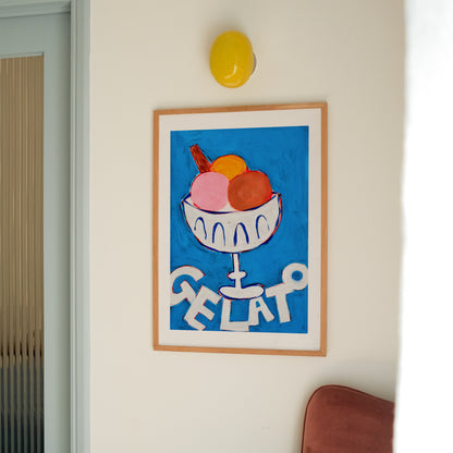 Gelato Bowl | Hand Painted Print | UNFRAMED