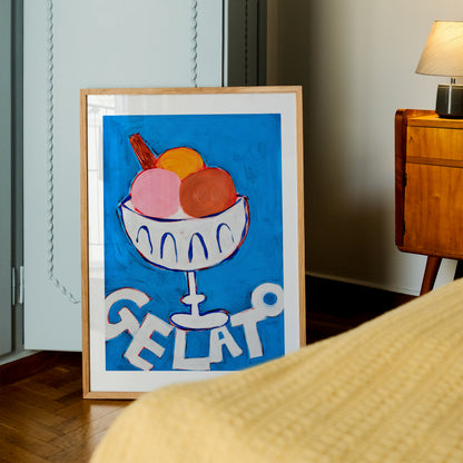 Gelato Bowl | Hand Painted Print | UNFRAMED