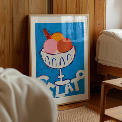 Gelato Bowl | Hand Painted Print | UNFRAMED