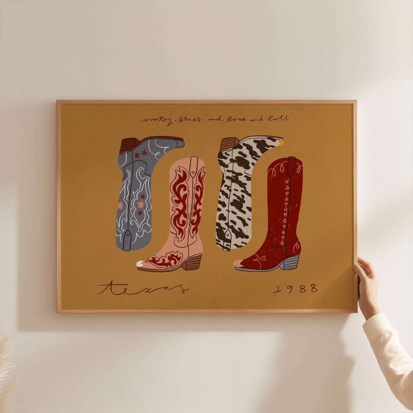 Texas Cowboy Boots | Rodeo Print | UNFRAMED