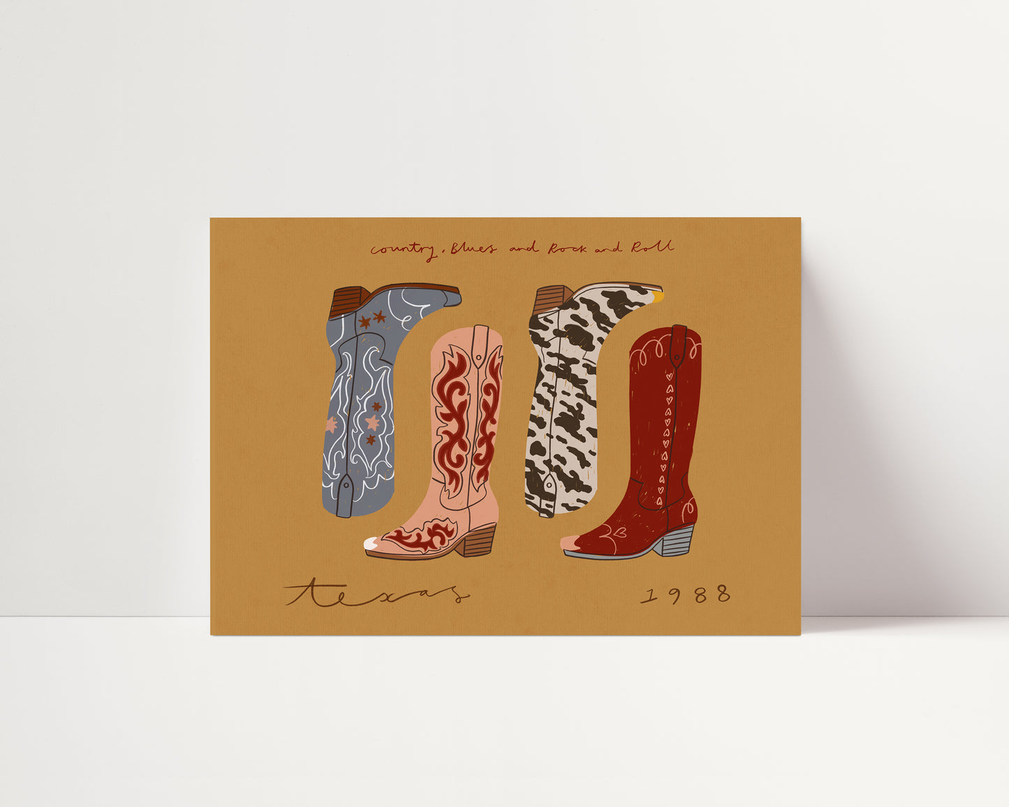 Texas Cowboy Boots | Rodeo Print | UNFRAMED