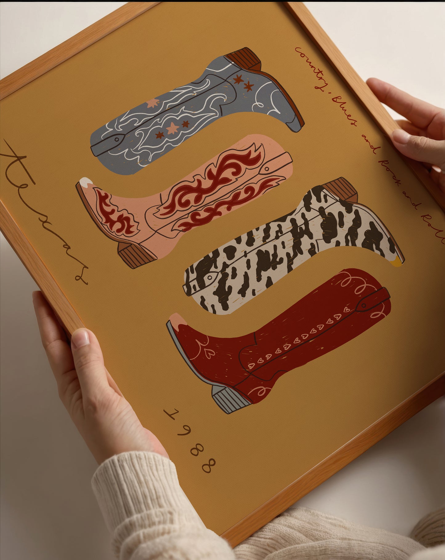 Texas Cowboy Boots | Rodeo Print | UNFRAMED