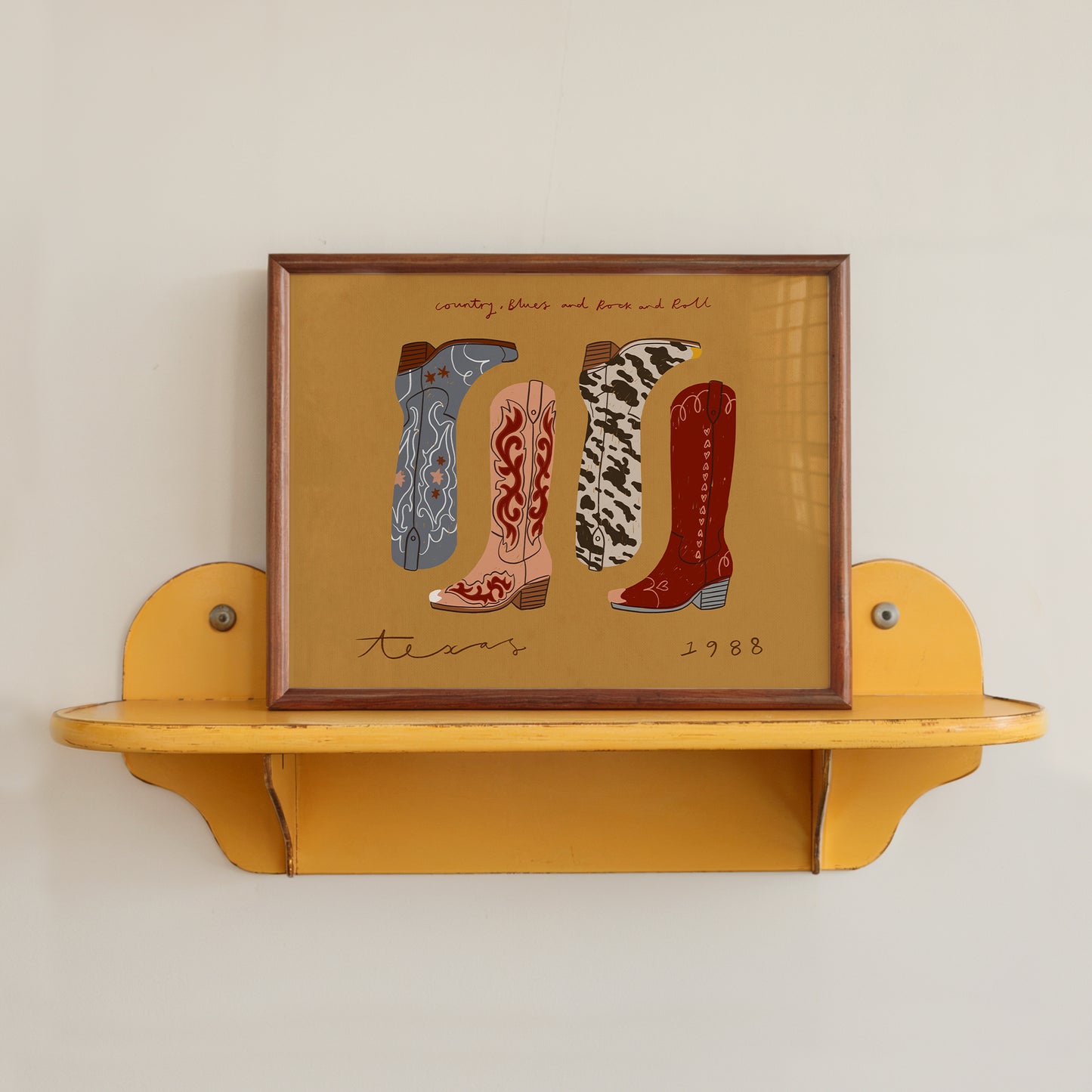 Texas Cowboy Boots | Rodeo Print | UNFRAMED