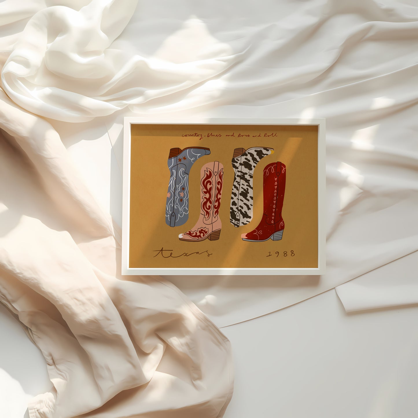 Texas Cowboy Boots | Rodeo Print | UNFRAMED