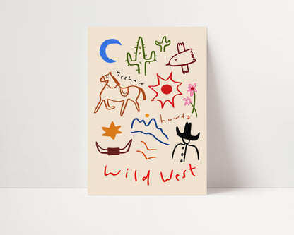 Wild West | Nursery Print | UNFRAMED
