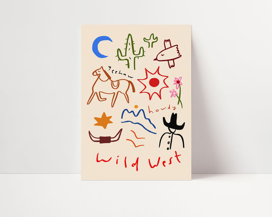 Wild West | Nursery Print | UNFRAMED