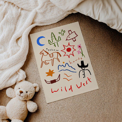 Wild West | Nursery Print | UNFRAMED