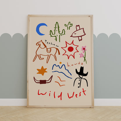 Wild West | Nursery Print | UNFRAMED