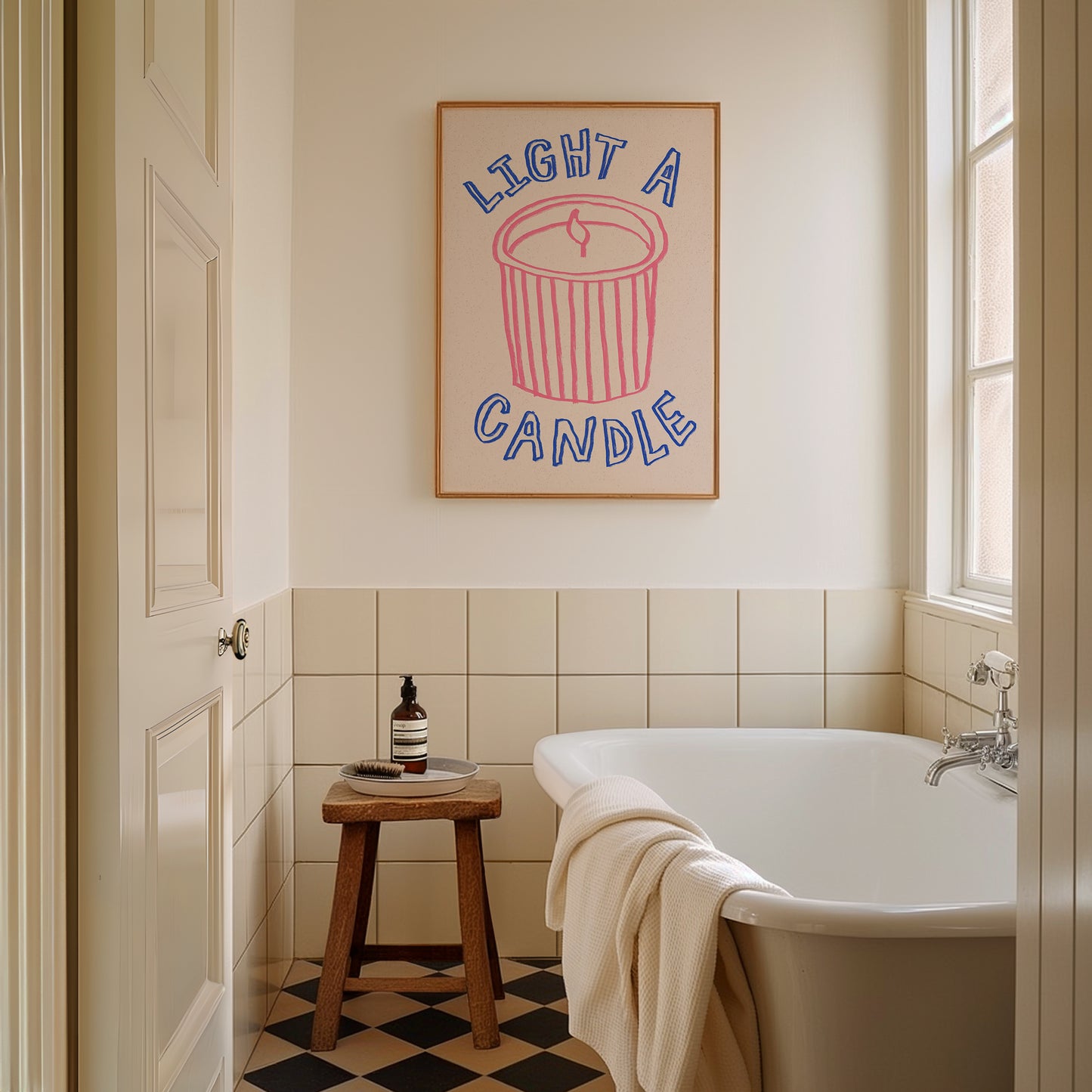 Light a Candle | Bathroom Print | UNFRAMED