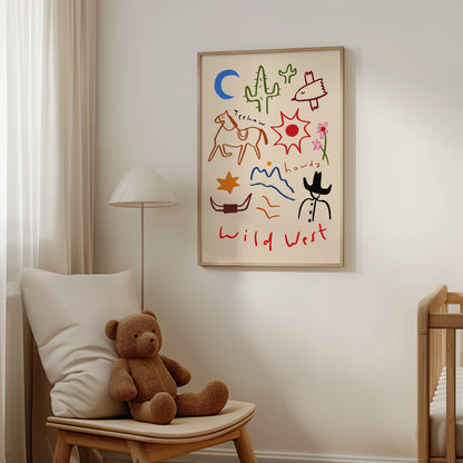 Wild West | Nursery Print | UNFRAMED