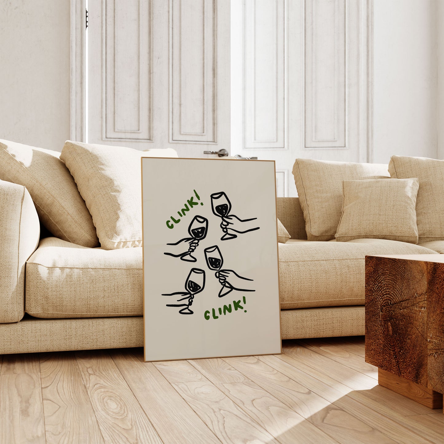 Clink Clink Print | Ink Bleed Style | Green | UNFRAMED