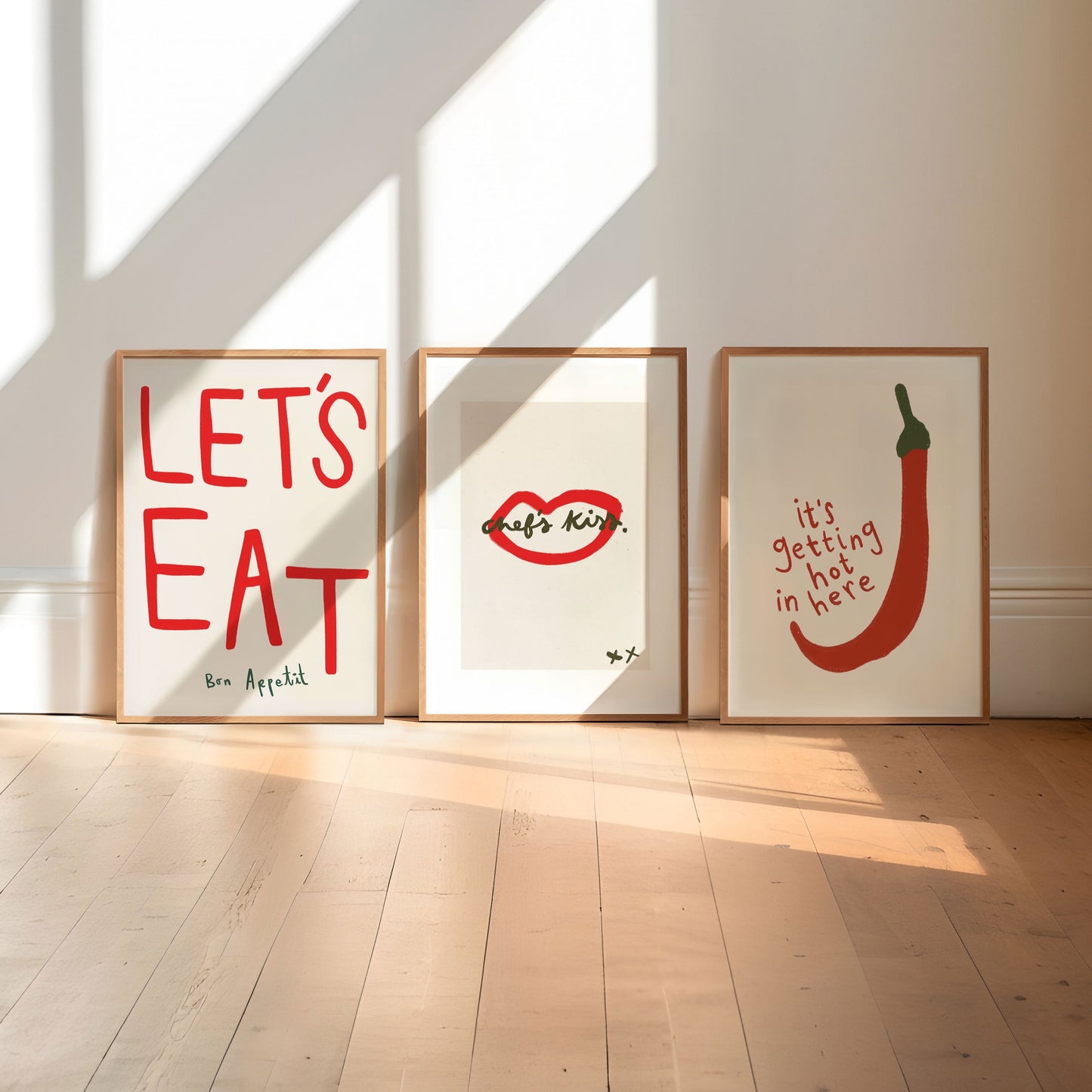 Chef's Kiss Set | Set of 3 | UNFRAMED