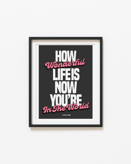 Your Song Print | How Wonderful Life Is Poster | UNFRAMED