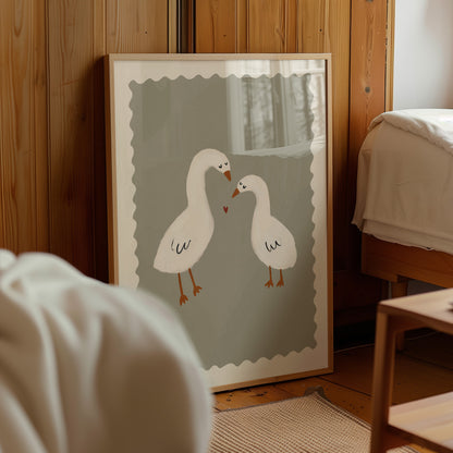 Sibling Ducks | Kid's Print | UNFRAMED