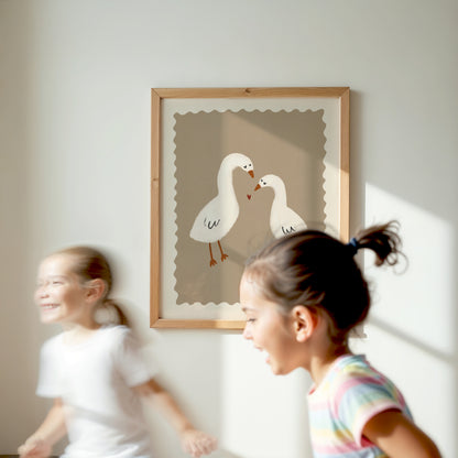 Sibling Ducks | Kid's Print | UNFRAMED