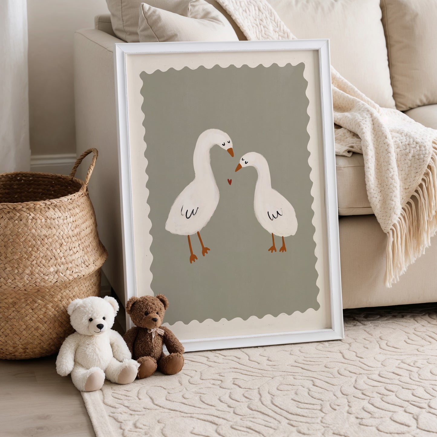 Sibling Ducks | Kid's Print | UNFRAMED