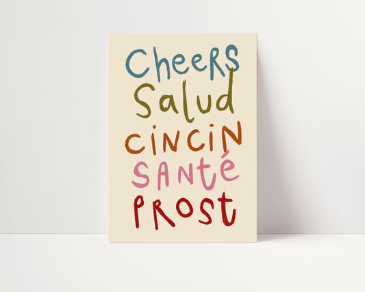 Cheers | Typography Poster | UNFRAMED