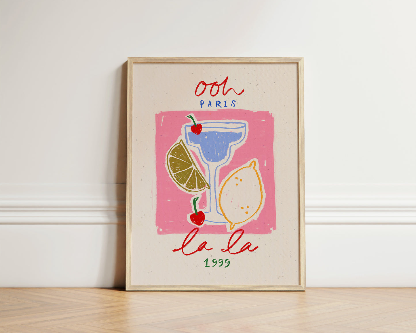 Ooh La La | French Cocktail Print | UNFRAMED