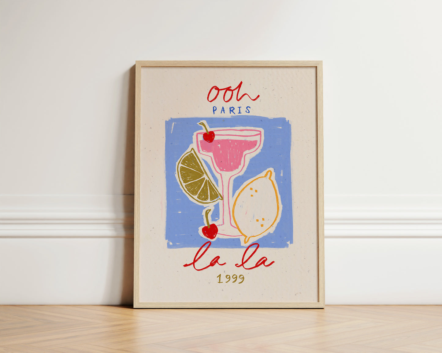 Ooh La La | French Cocktail Print | UNFRAMED