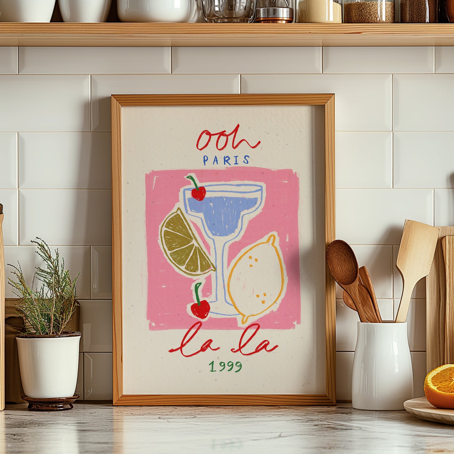 Ooh La La | French Cocktail Print | UNFRAMED