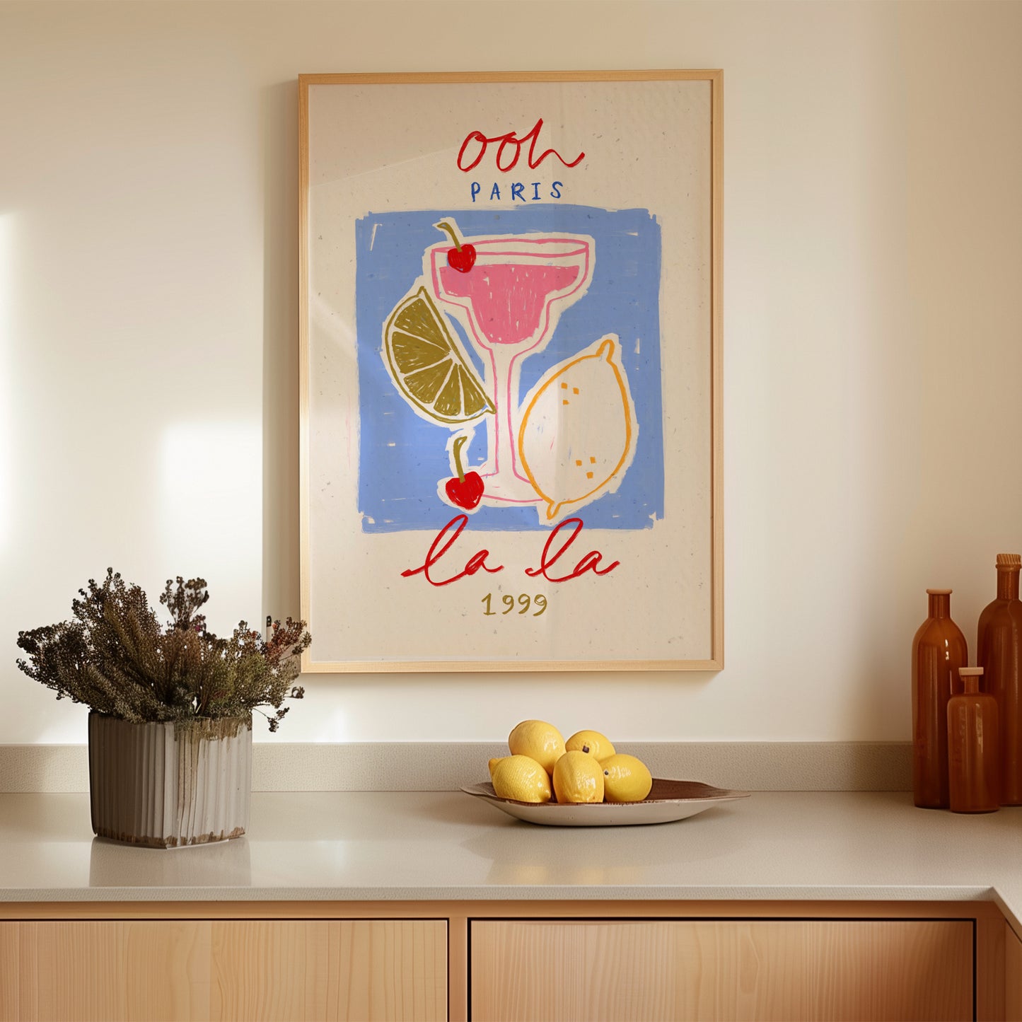 Ooh La La | French Cocktail Print | UNFRAMED