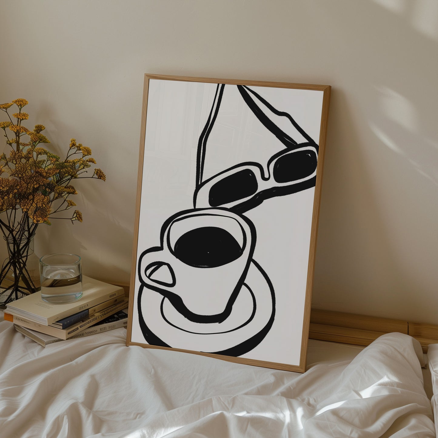 Coffee and Sunglasses | Coffee Print | UNFRAMED