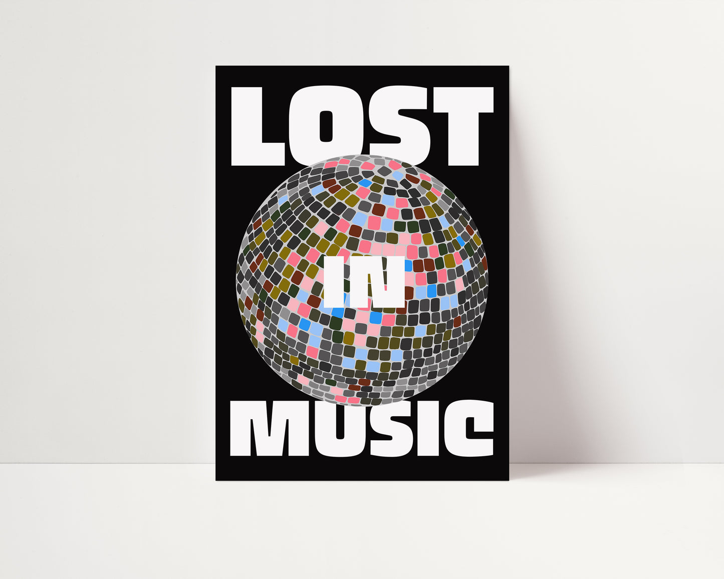 Lost in Music | Disco Ball Poster | UNFRAMED