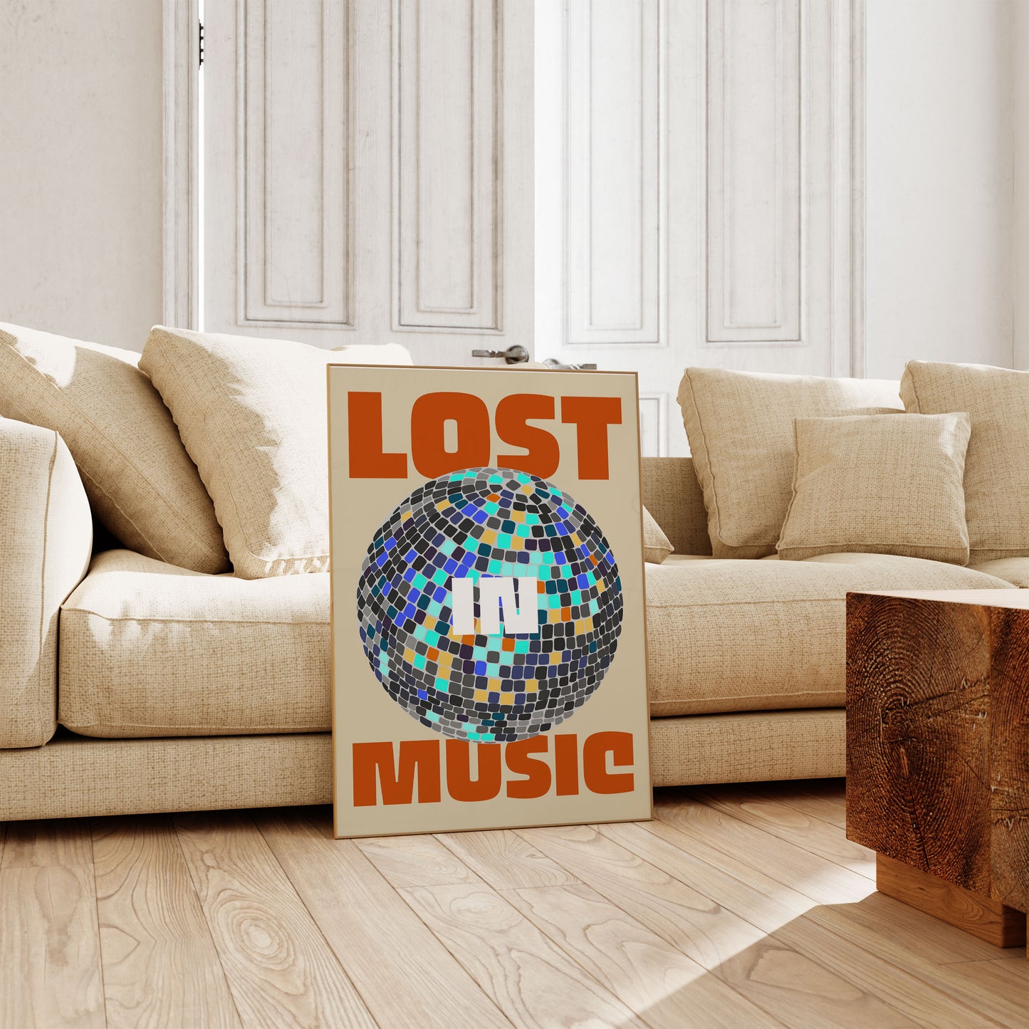 Lost in Music | Disco Ball Poster | UNFRAMED