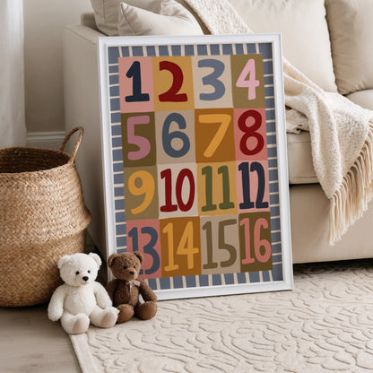 Numbers | Nursery Print | UNFRAMED