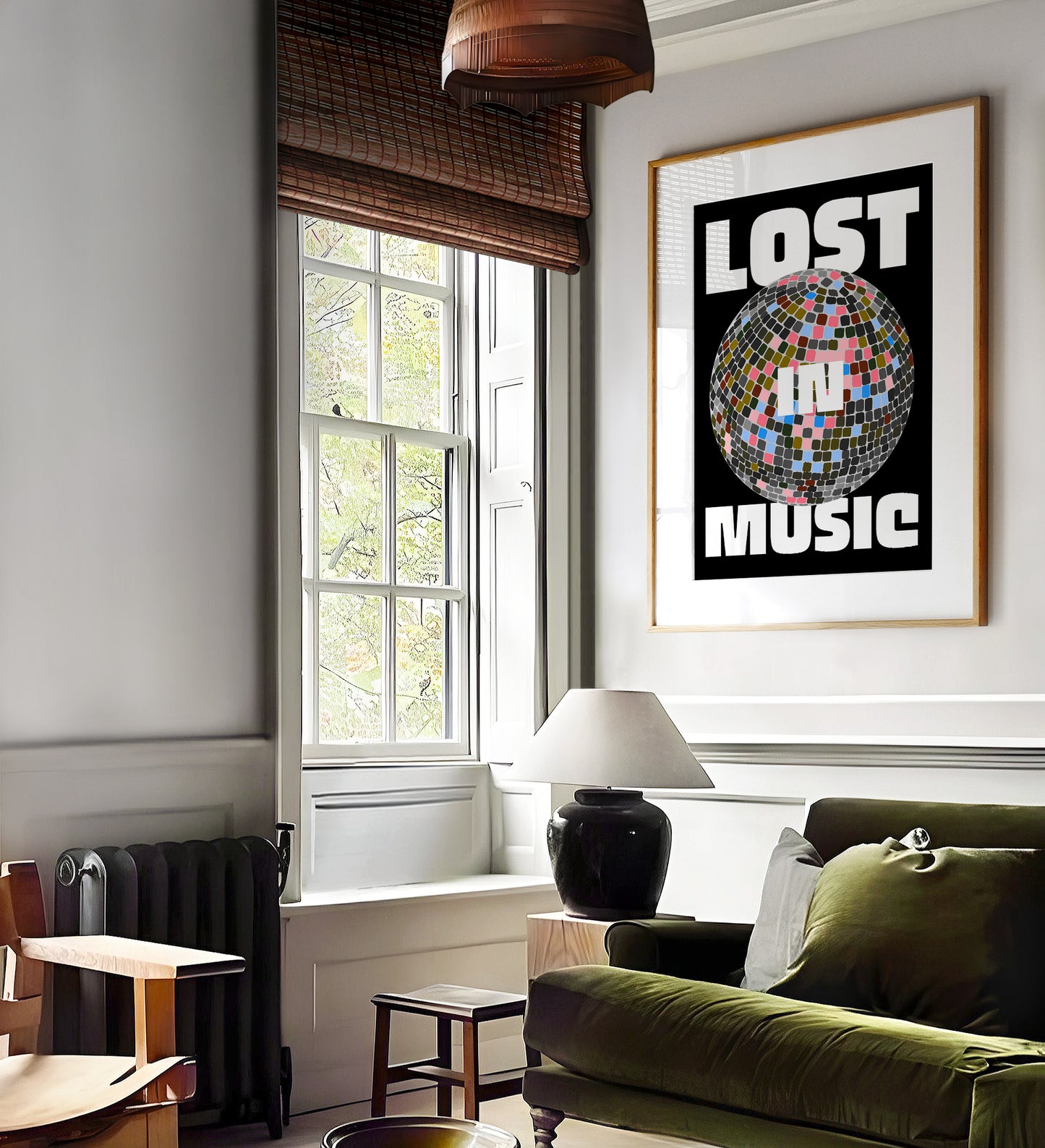 Lost in Music | Disco Ball Poster | UNFRAMED