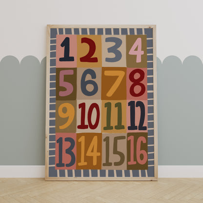 Numbers | Nursery Print | UNFRAMED