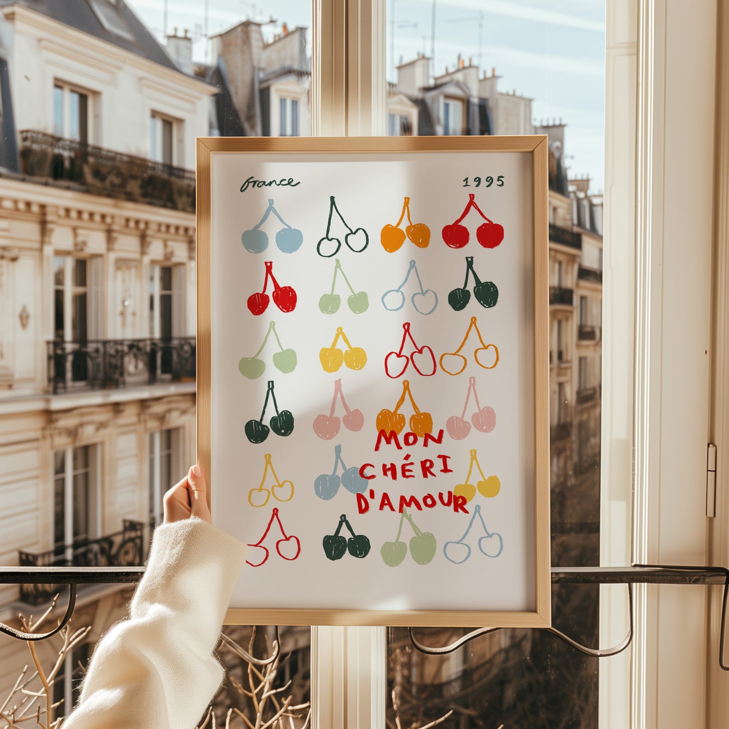 Mon Chéri D'Amour | French Cherries Poster | UNFRAMED