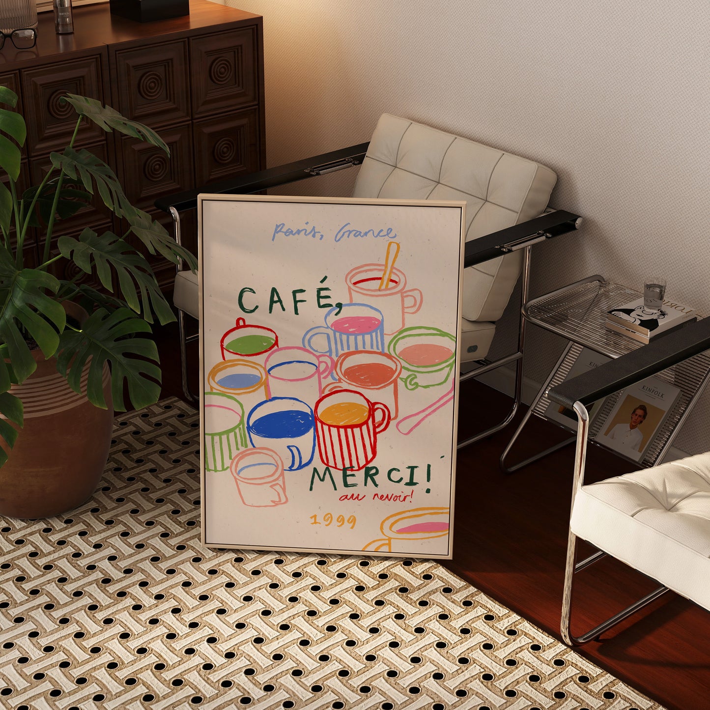 Cafe, Merci! | Coffee Print | UNFRAMED