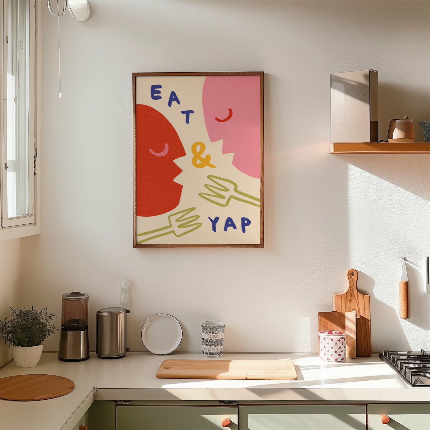 Eat And Yap | Dining Room Poster | UNFRAMED