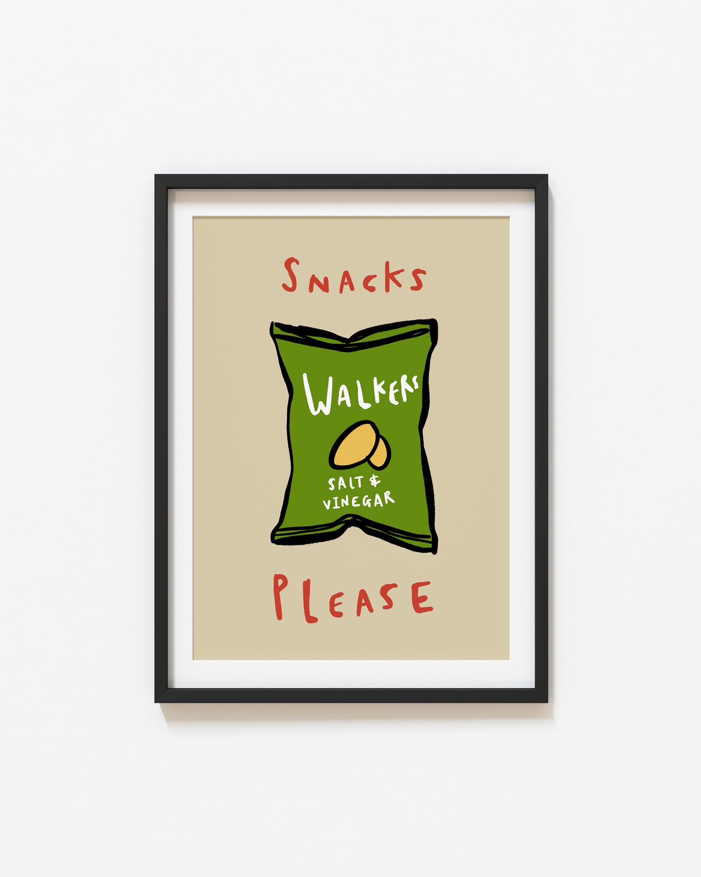 Snacks Please | Crisps Print | UNFRAMED