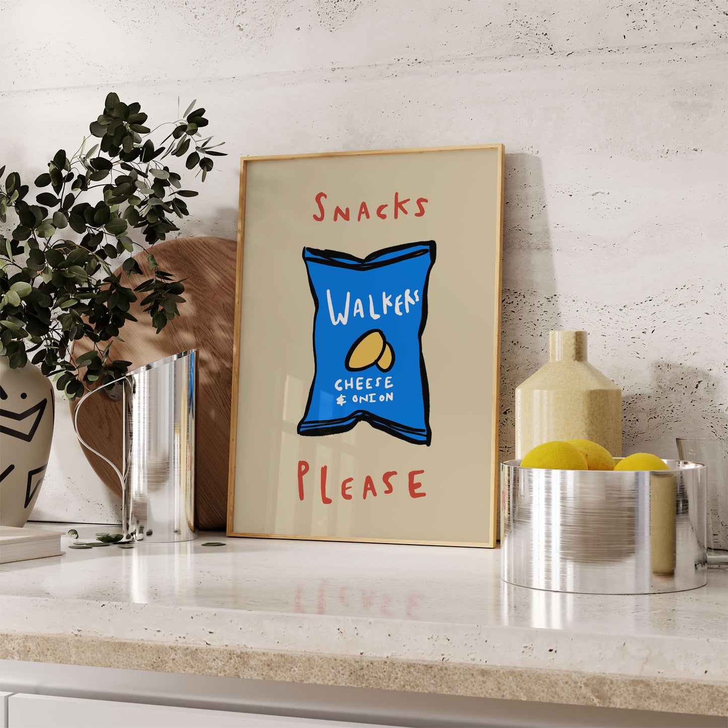 Snacks Please | Crisps Print | UNFRAMED