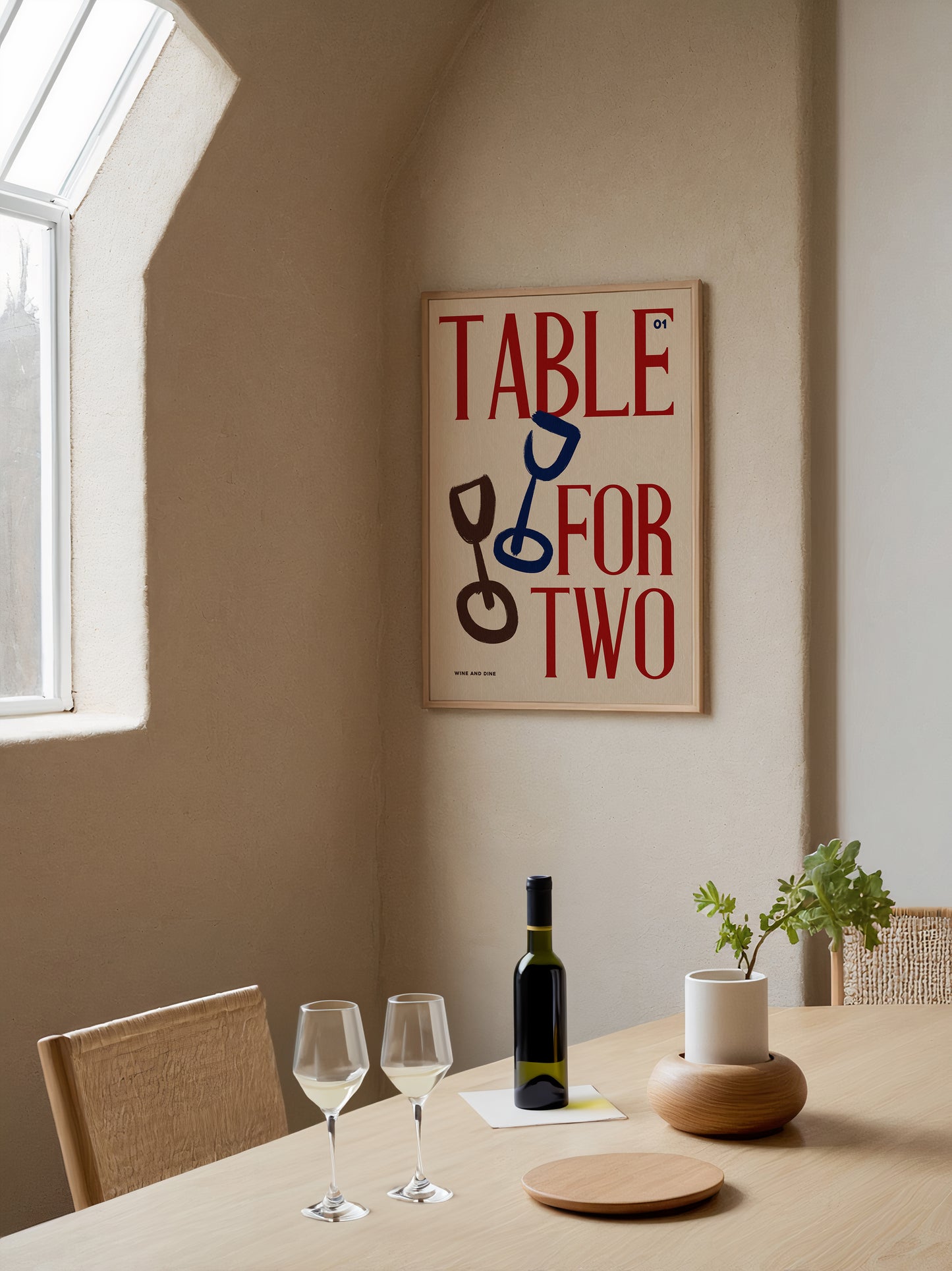 Table For Two | Dining Room Print | UNFRAMED