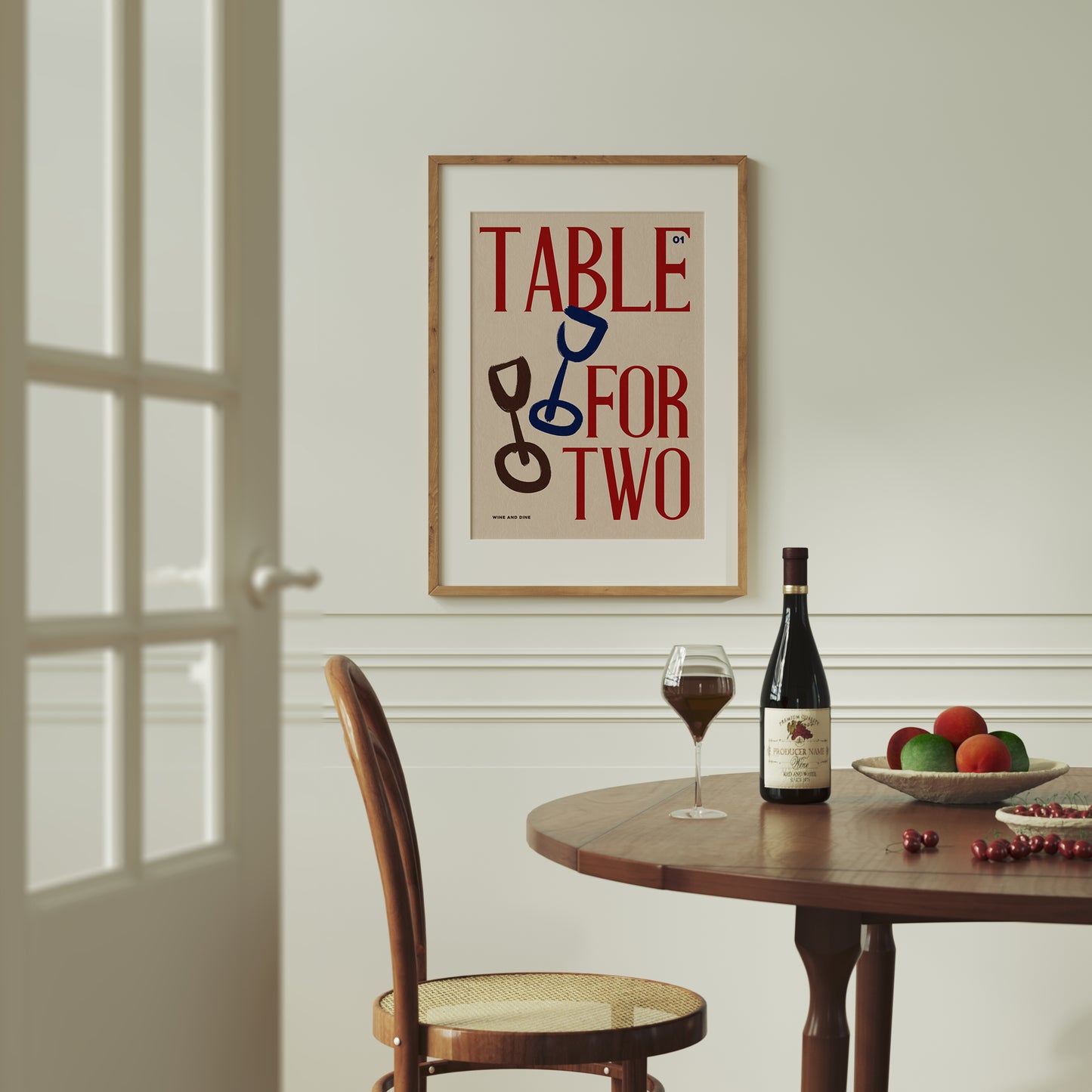 Table For Two | Dining Room Print | UNFRAMED