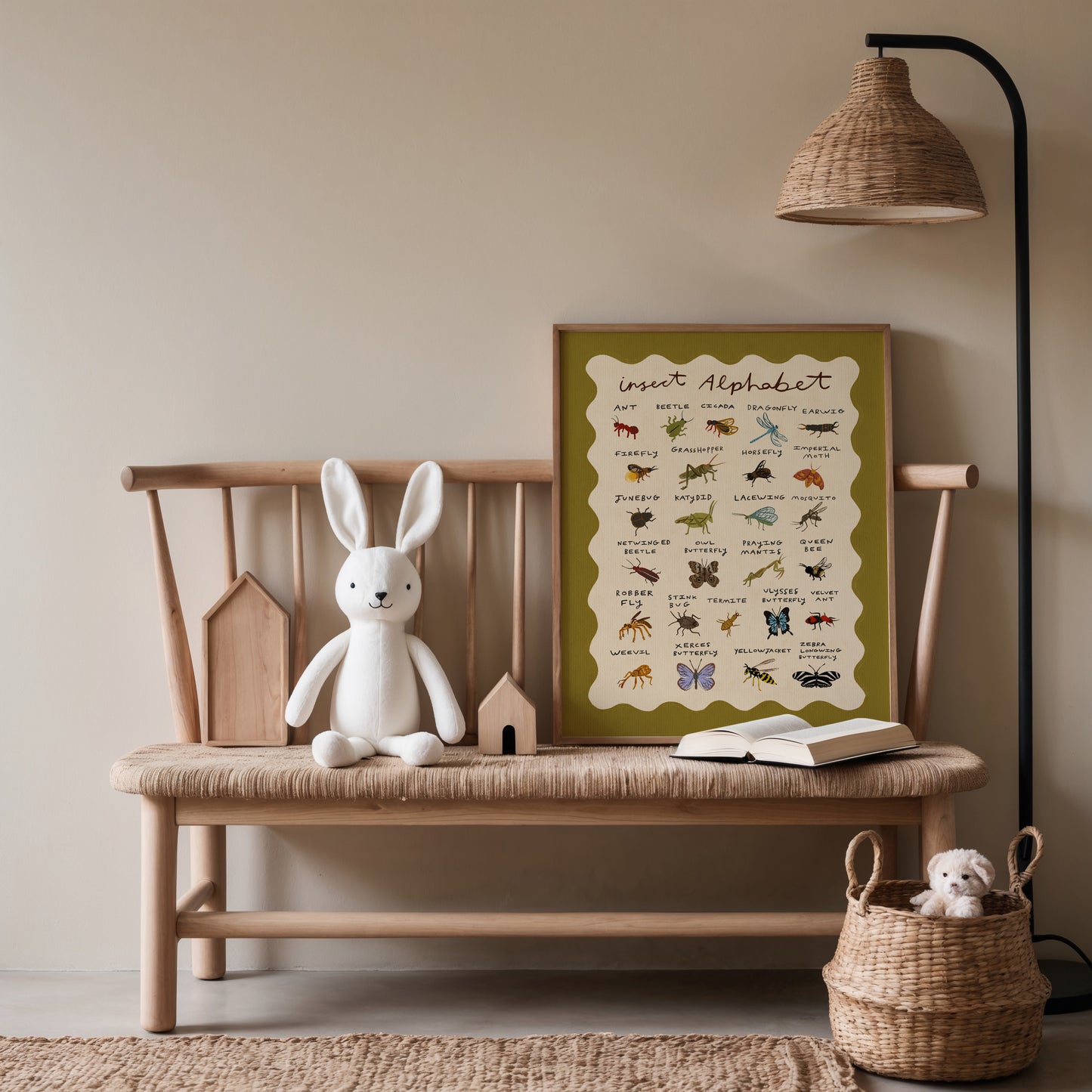 Insect Alphabet | Kid's Print | UNFRAMED