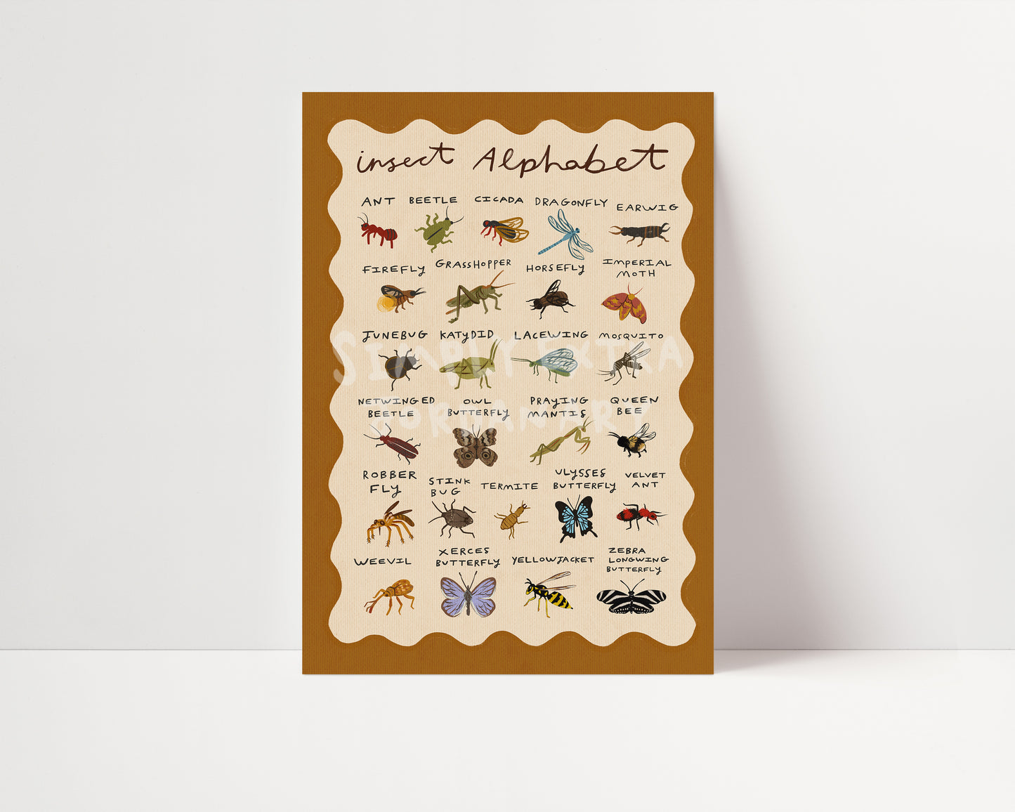 Insect Alphabet | Kid's Print | UNFRAMED