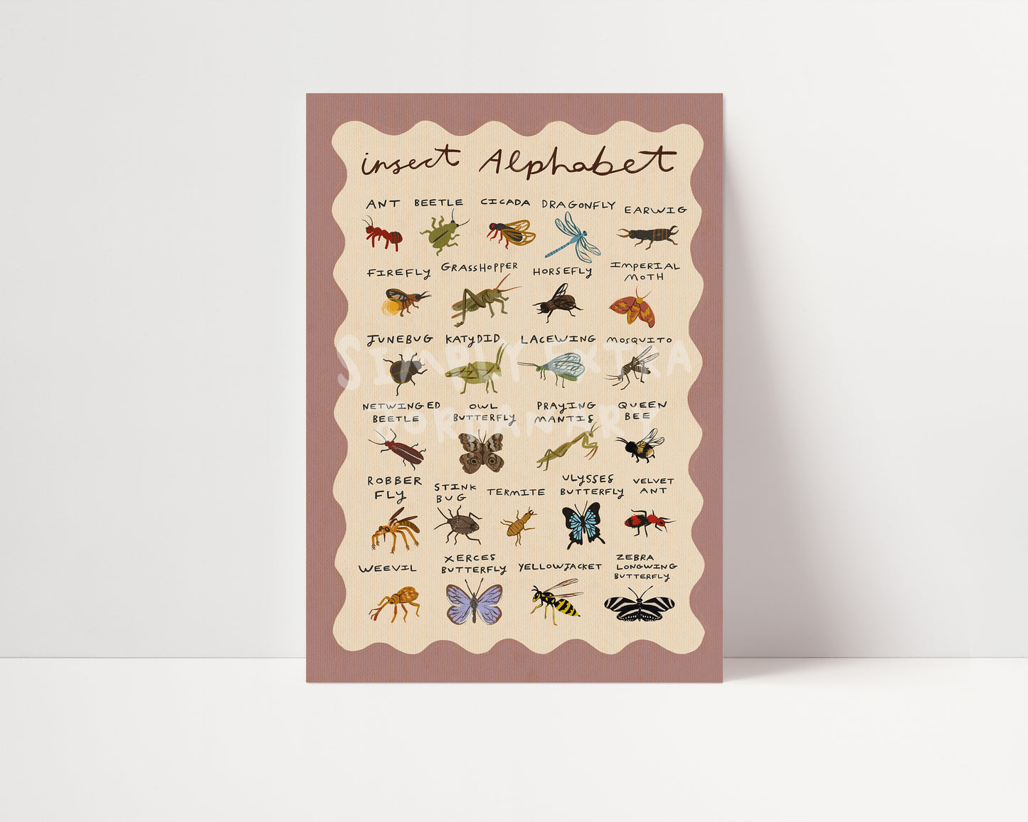 Insect Alphabet | Kid's Print | UNFRAMED