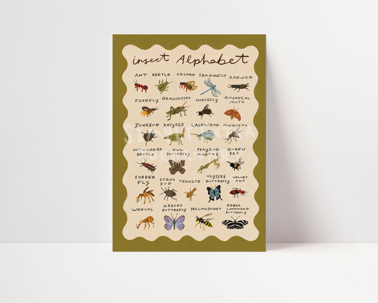 Insect Alphabet | Kid's Print | UNFRAMED