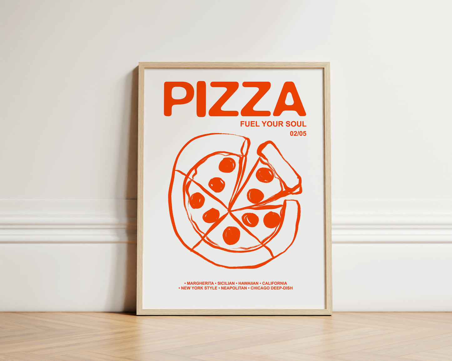 Retro Pizza | Fuel Your Soul Print | UNFRAMED