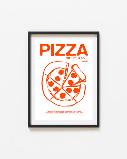 Retro Pizza | Fuel Your Soul Print | UNFRAMED