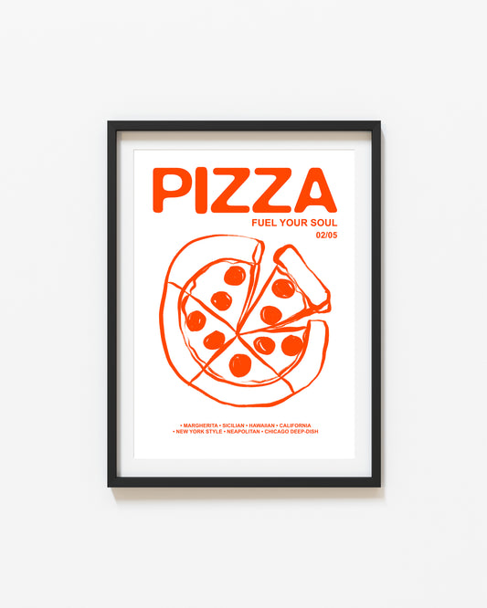 Retro Pizza | Fuel Your Soul Print | UNFRAMED